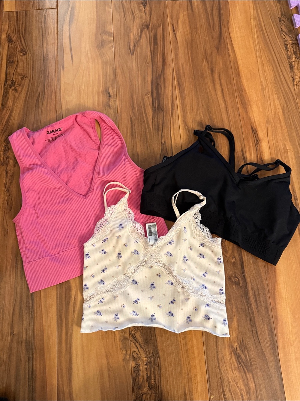 Various Ribbed Tank garage,pink, forever